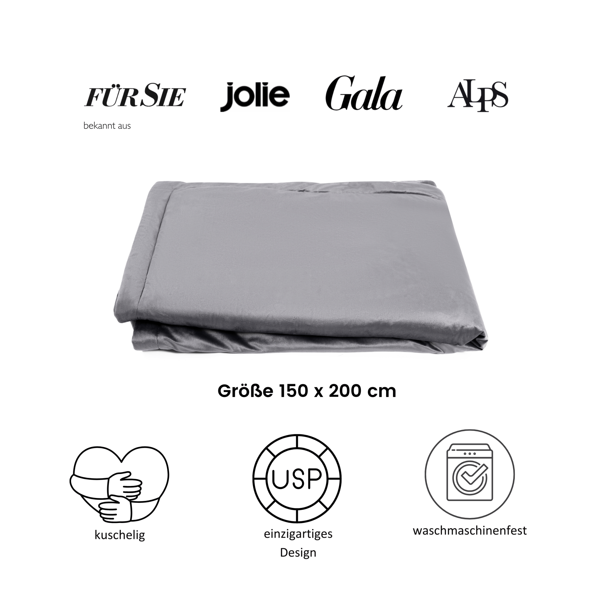 Decke Philadelphia "Dark Grey"